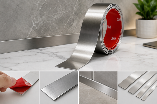 Stainless steel self adhesive strip