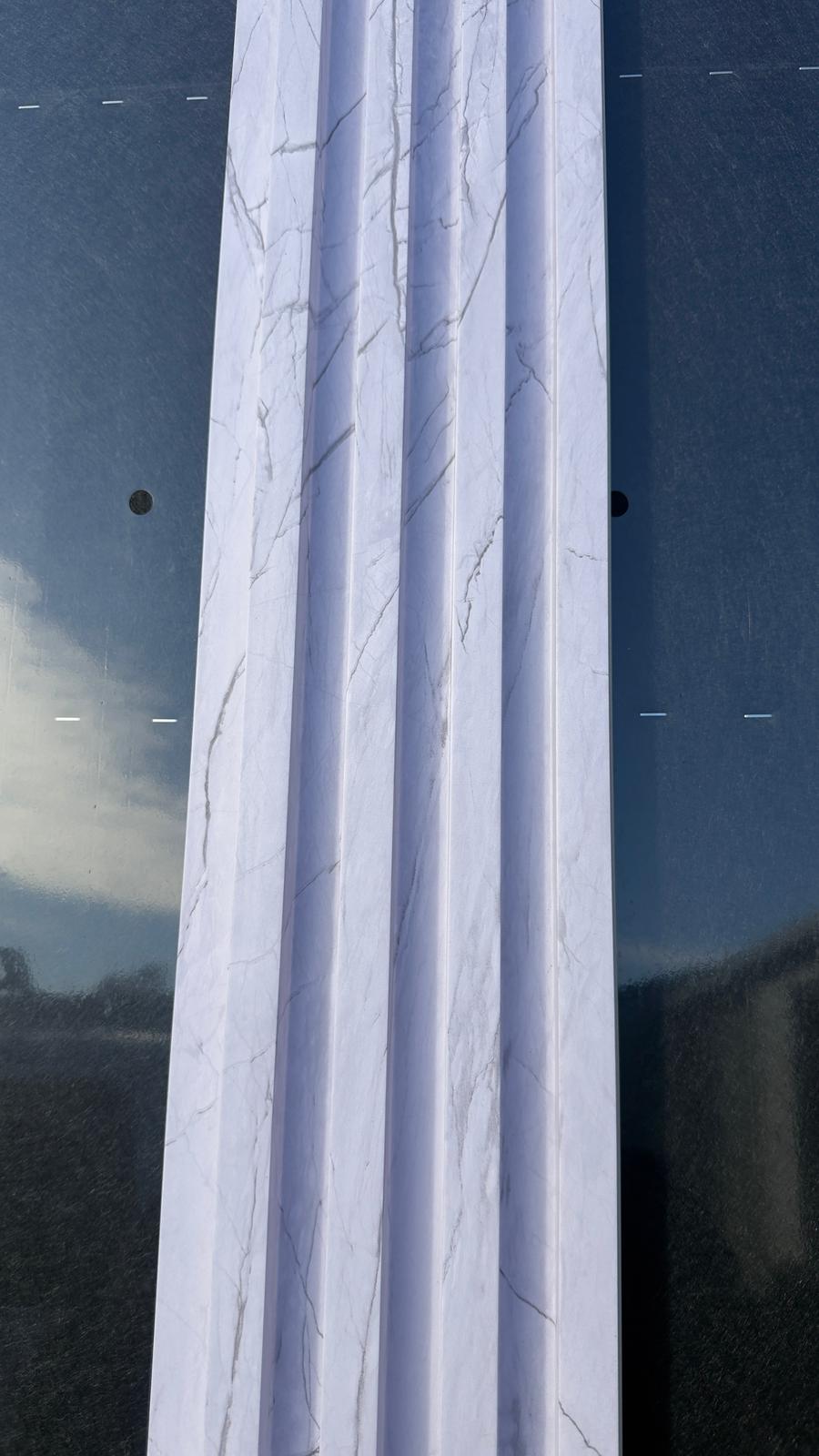 Fluted WPC Panel - White Marble Color