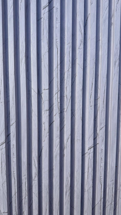 Fluted WPC Panel - White Marble Color