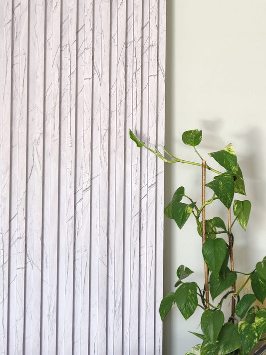 Fluted WPC Panel - White Marble Color